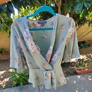Fancy Mint Blouse Oriental Style